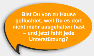 Von Zuhause geflüchtet